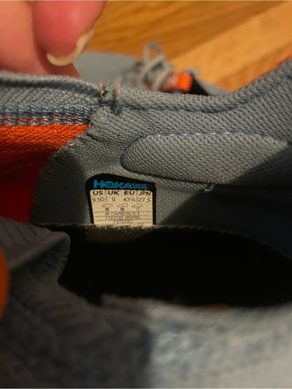 Hoka Blue and Orange Athletic Sneakers - Picture 4 of 4